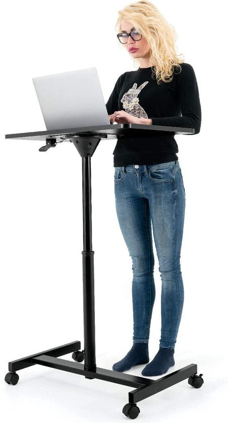 Tatkraft Focus – Ergonomische Laptoptafel op Wielen, Verstelbaar & Mobiel