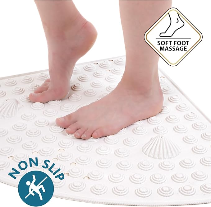 Tatkraft Shell Hoekdouchemat - 58x58 cm - Antislip Douchemat
