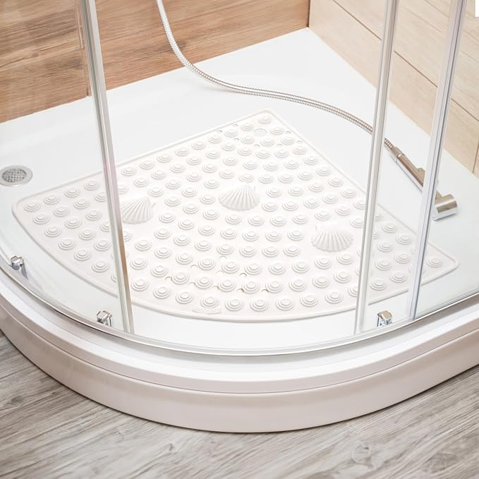Tatkraft Shell Hoekdouchemat - 58x58 cm - Antislip Douchemat