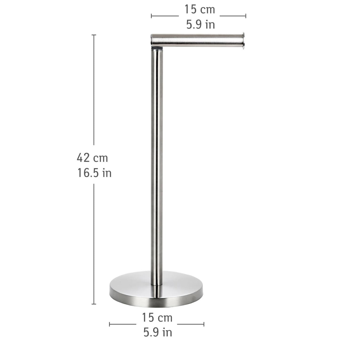 Tatkraft KIARA - Luxe RVS Toiletpapier Houder Vrijstaand - Reserverolhouder Stainless Steel - WC Rol Houder - Closetrolhouder - 3+1 Rollen, 1