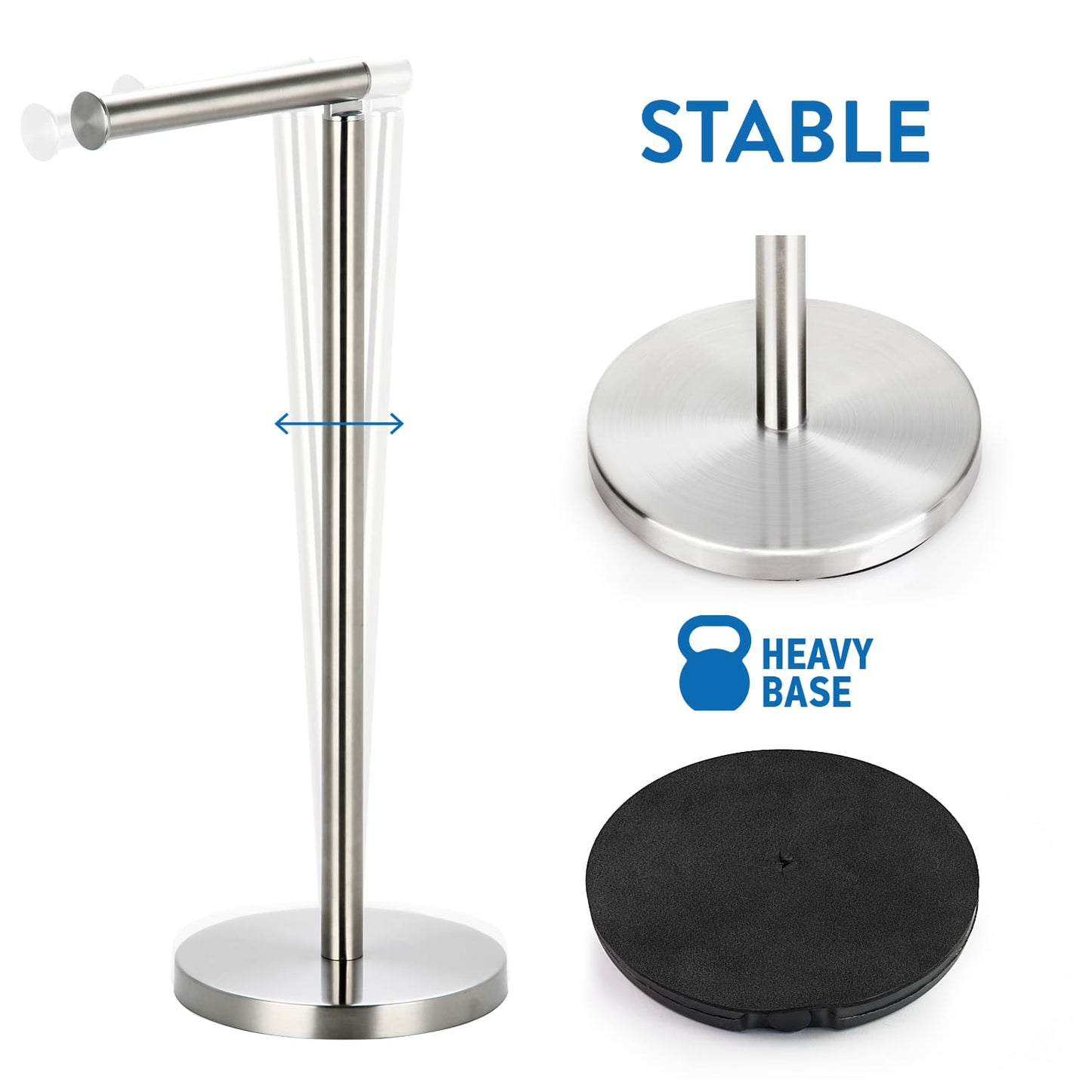Tatkraft KIARA - Luxe RVS Toiletpapier Houder Vrijstaand - Reserverolhouder Stainless Steel - WC Rol Houder - Closetrolhouder - 3+1 Rollen, 3