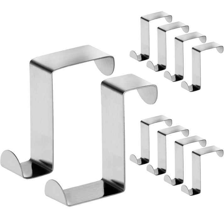 Tatkraft SEGER 10 Door towel holders, door hooks, stainless steel, silver, without drilling
