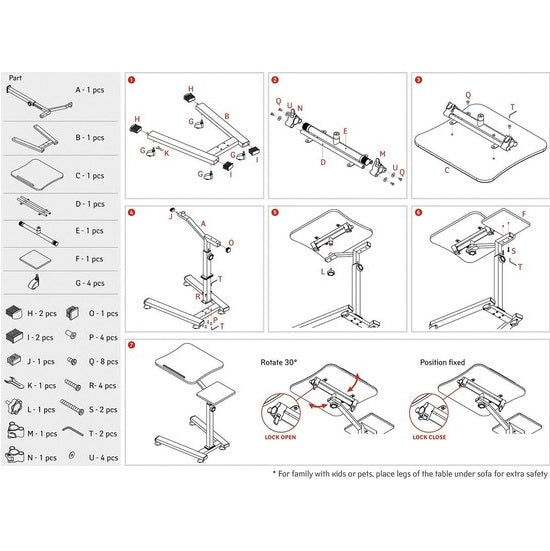 Tatkraft LIKE Ergonomische Laptoptafel Tatkraft LIKE - Verstelbaar op Wielen - Wit