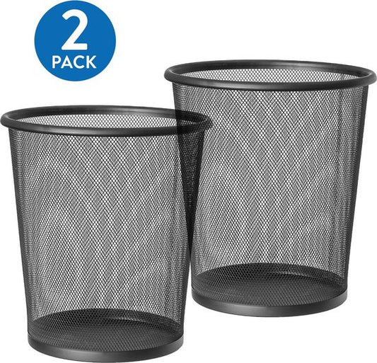 Artmoon MESH - Robuuste RVS Prullenbak - Prullenmand 12 Liter - Set Van 2 Stuks