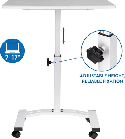 Tatkraft CHEER - Ergonomische Verstelbare Laptoptafel op Wielen - Wit