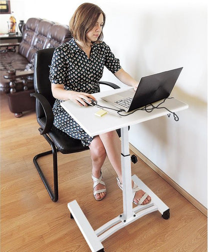 Tatkraft CHEER - Ergonomische Verstelbare Laptoptafel op Wielen - Wit