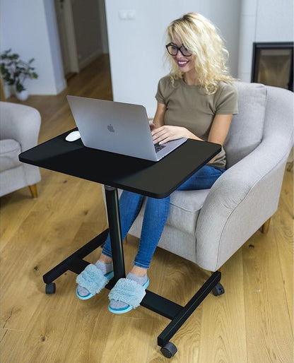 Tatkraft Focus – Ergonomische Laptoptafel op Wielen, Verstelbaar & Mobiel