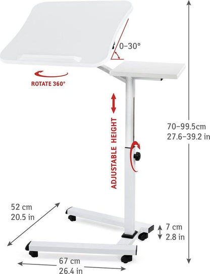 Tatkraft LIKE Ergonomische Laptoptafel Tatkraft LIKE - Verstelbaar op Wielen - Wit