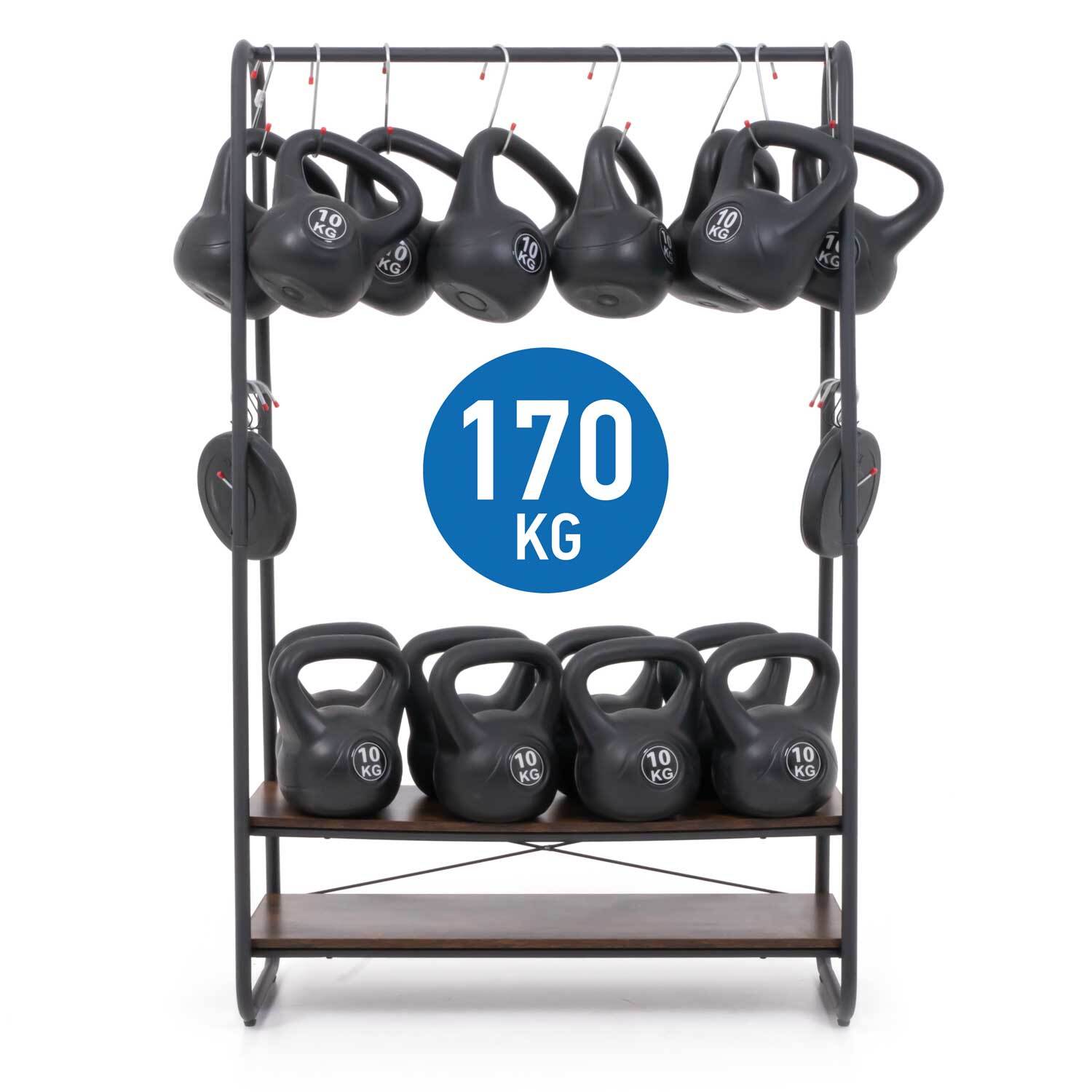 Tatkraft ANNELI - Kledingrek voor zware belasting, kapstok met 2 planken, belastbaar tot 170 kg, zwart, 5