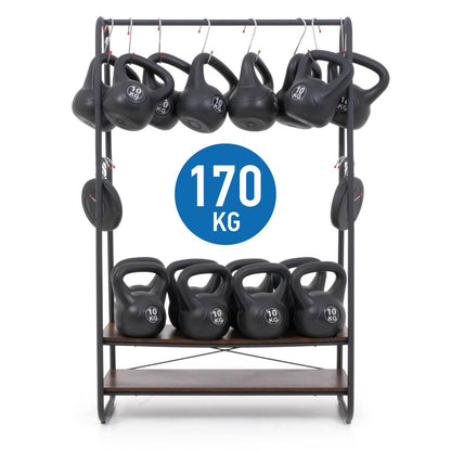 Tatkraft ANNELI - Kledingrek voor zware belasting, kapstok met 2 planken, belastbaar tot 170 kg, zwart, 5