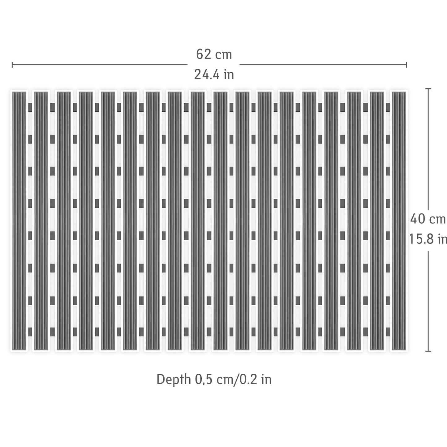 Tatkraft Bond - Multifunctionele Antislipmat, Antislip Badmat Met 126 Zuignappen, Oprolbaar Tapijt Kleed Voor Op de Badkamer, 6