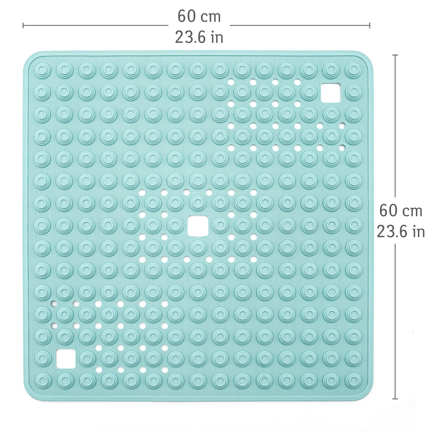 Tatkraft DETAIL - Blauw stevige douchemat, antislip, 60 x 60 cm, extra grote antislipmat, badmat, Wasbaar in de machine, 2