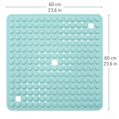 Tatkraft DETAIL - Blauw stevige douchemat, antislip, 60 x 60 cm, extra grote antislipmat, badmat, Wasbaar in de machine, 2