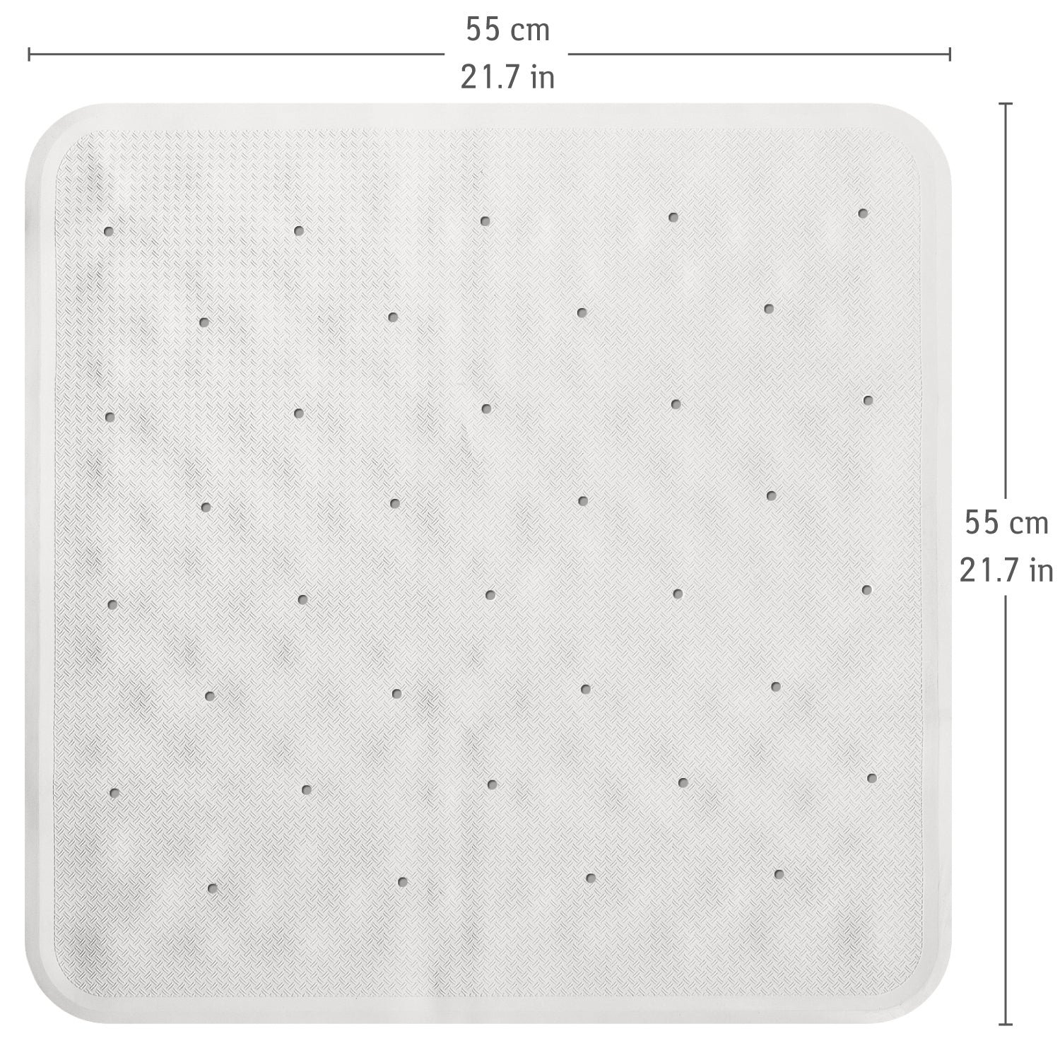 Tatkraft FINE - Rubber Anti-slip Douchemat - 55x55 cm, Vierkant - Badmat Douchemat Vierkant met 145 Zuignappen, 1