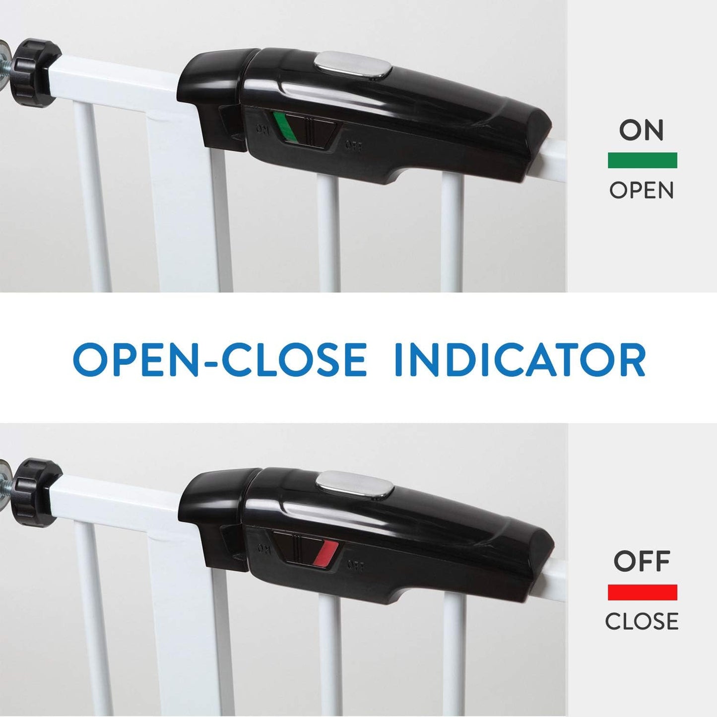 Tatkraft GATE - Verstelbaar babyhekje voor trappen en deuropeningen met OpenClose-indicator, duurzaam intrekbaar veiligheidshek drukpasvorm