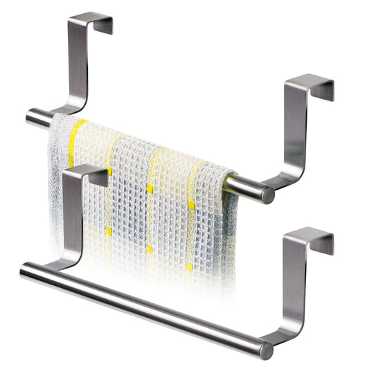 Tatkraft HORIZON - 2 Pack RVS Kastdeur Handdoekrek voor de keukenkast of een andere deur - 23CM - Set Van 2 Stuks