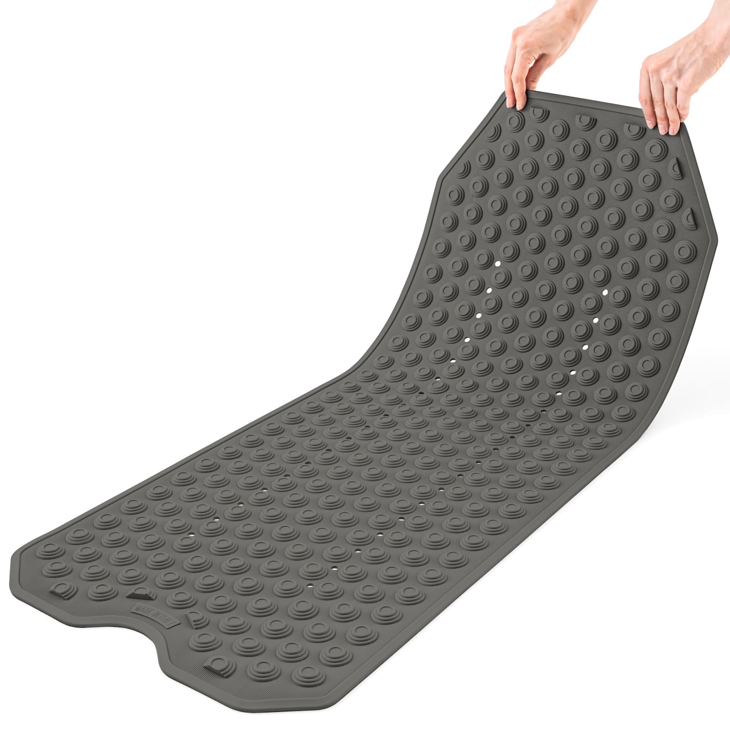 Tatkraft SECURE - Antislip Douchemat, Rubberen Badmat 153 Sterke Zuignappen, Veiligheid en Comfort voor Ouderen en Kinderen, Zwart, 3